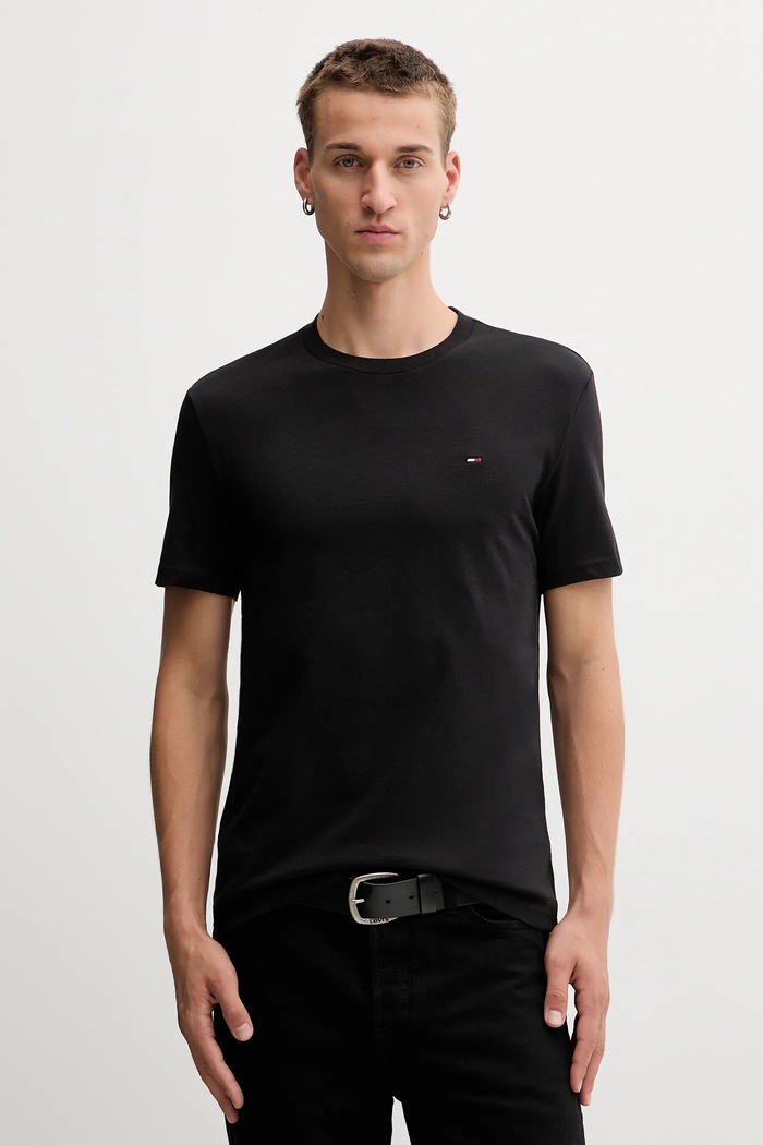 Tommy Jeans basic tričko pánske bavlnené 2-balenie slim tmavomodrá DM0DM20687
