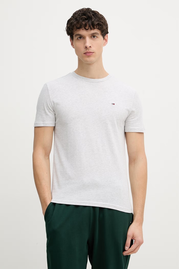 Tommy Jeans basic tričko pánske bavlnené 2-balenie zelená DM0DM20687
