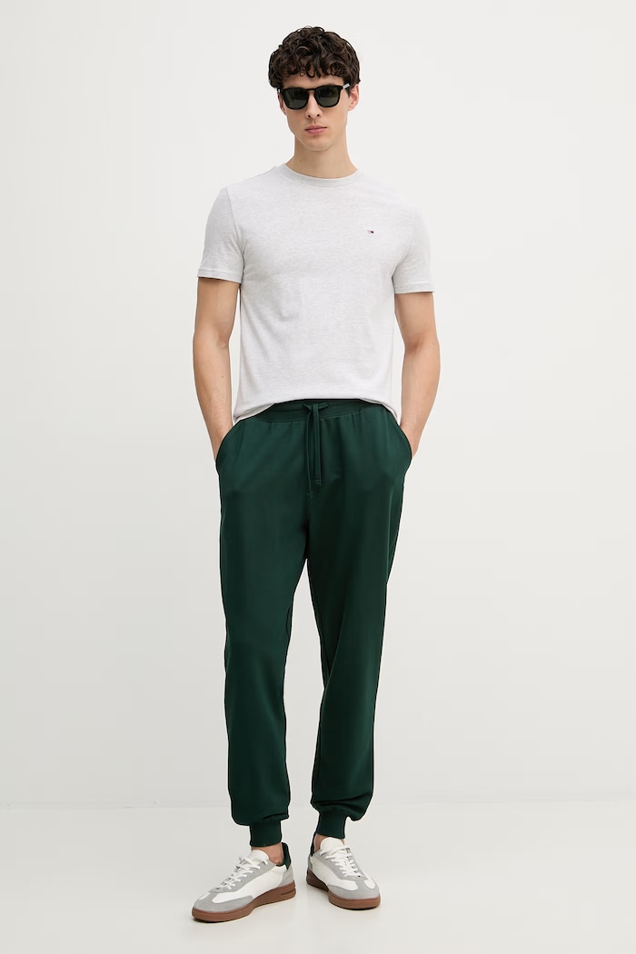 Tommy Jeans basic tričko pánske bavlnené 2-balenie DM0DM20687 zelená SS26