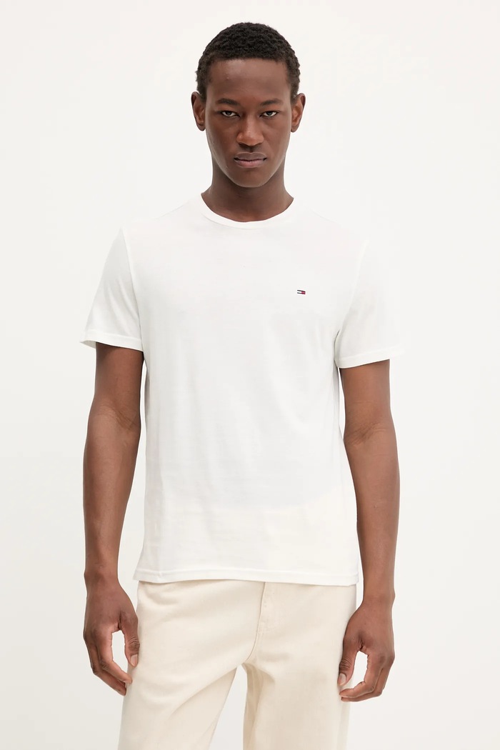 Tommy Jeans basic tričko pánske bavlnené 2-balenie slim modrá DM0DM20687