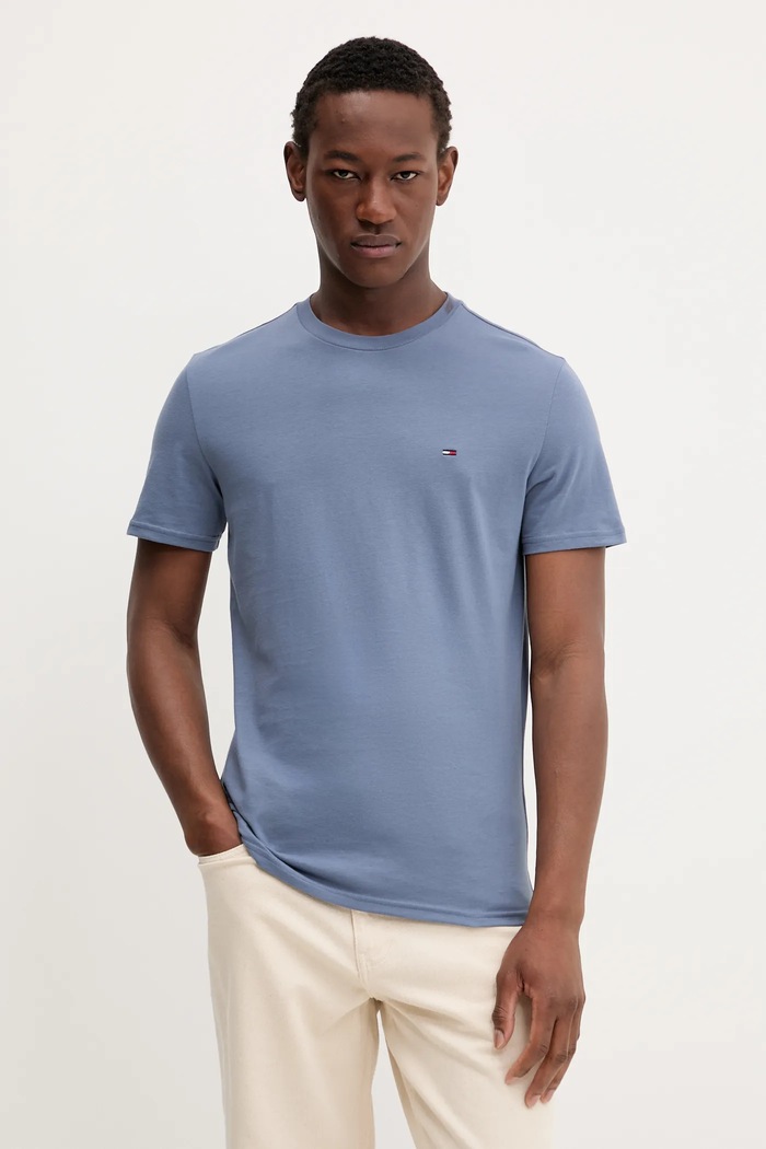 Tommy Jeans basic tričko pánske bavlnené 2-balenie DM0DM20687 modrá SS26