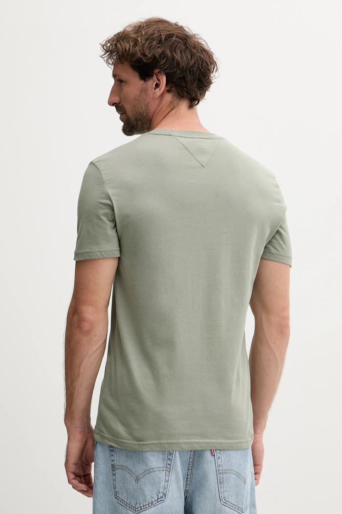 Tommy Jeans tricou basic bărbătesc bumbac pachet de 2 DM0DM20687 verde SS26
