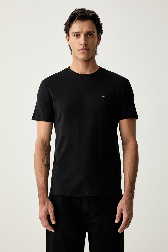 Tommy Jeans T-shirt męski bawełniany 3-pack DM0DM21579 biały SS26