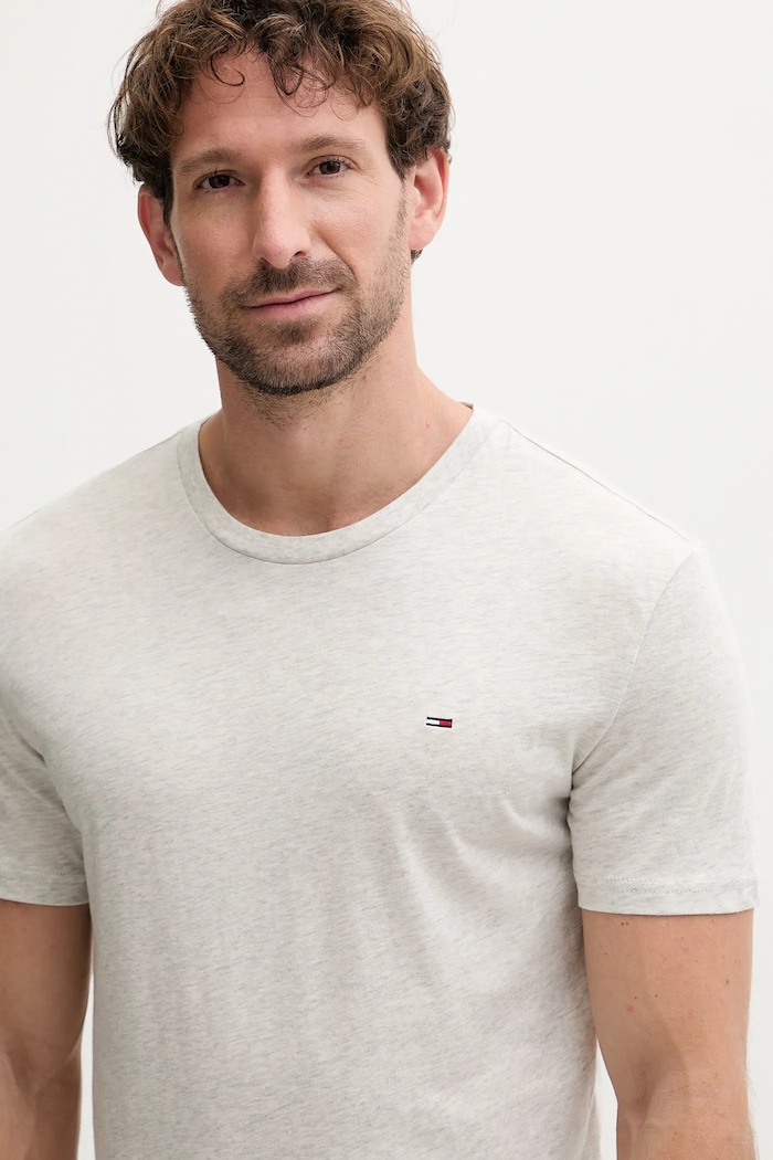 Îmbrăcăminte Tommy Jeans tricou bărbați bumbac pachet de 3 DM0DM21579 gri