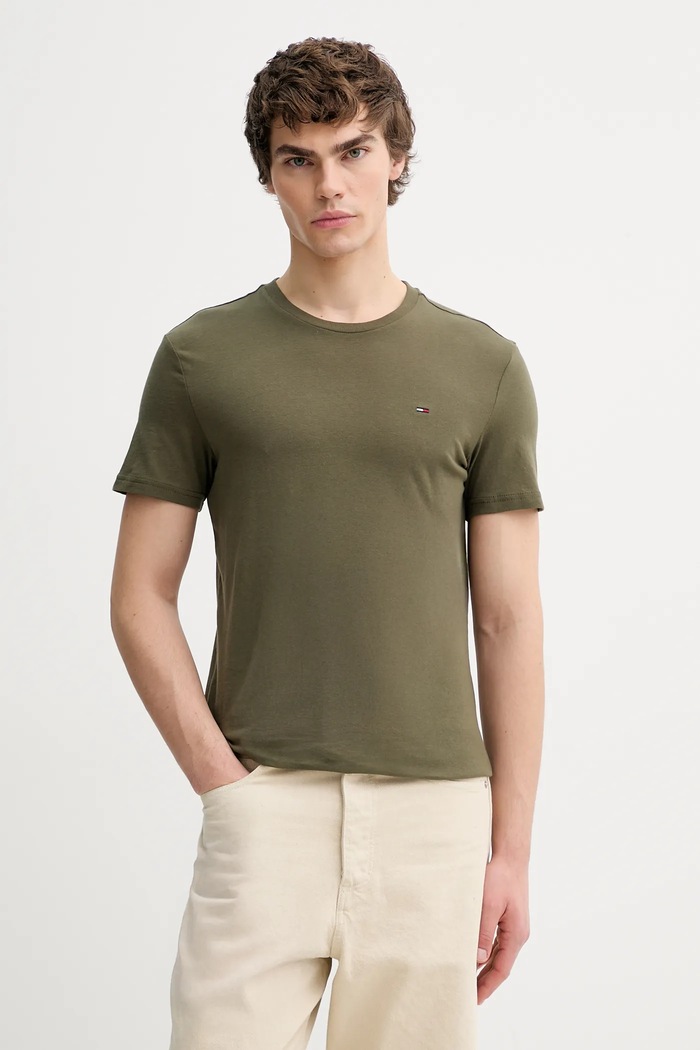 Oblečenie Tommy Jeans tričko pánske bavlnené 3-pak DM0DM21579 zelená