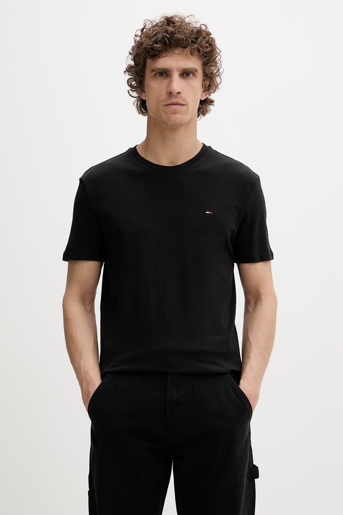 Tommy Jeans tricou bărbătesc din bumbac pachet de 3 negru DM0DM21579