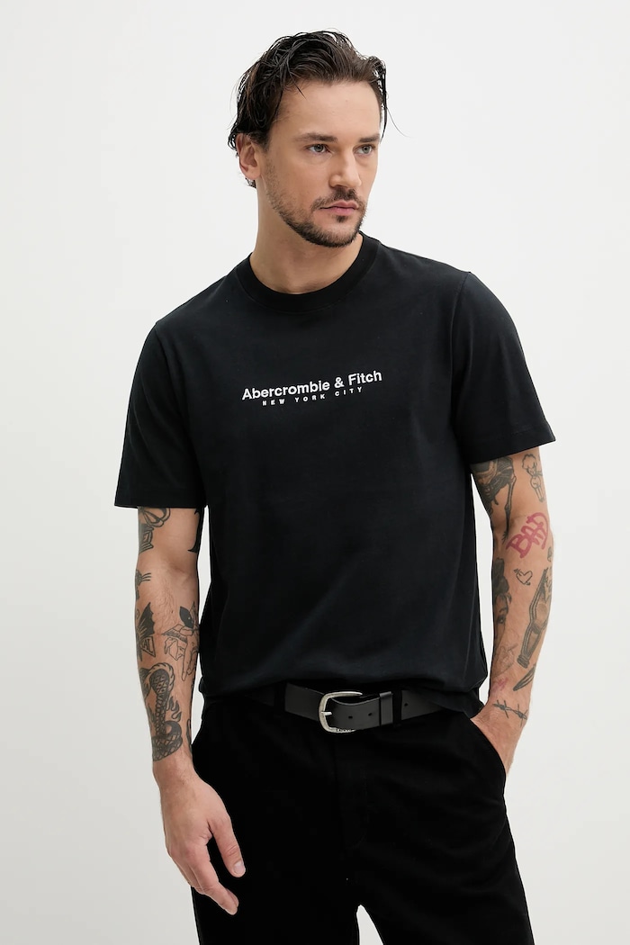 Abercrombie & Fitch t-shirt bawełniany regular czarny KI175.5130.900