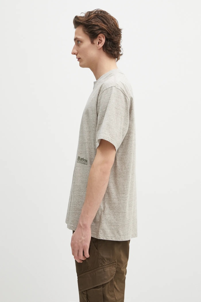 Barbour t-shirt Barbour Calton Linen Blend OS Fit T-Shirt MTS1404 beżowy SS25