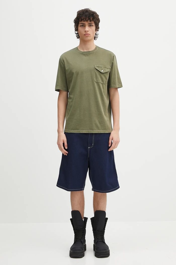 Barbour t-shirt bawełniany Barbour Newstreet Relaxed Fit T-Shirt MTS1398 zielony