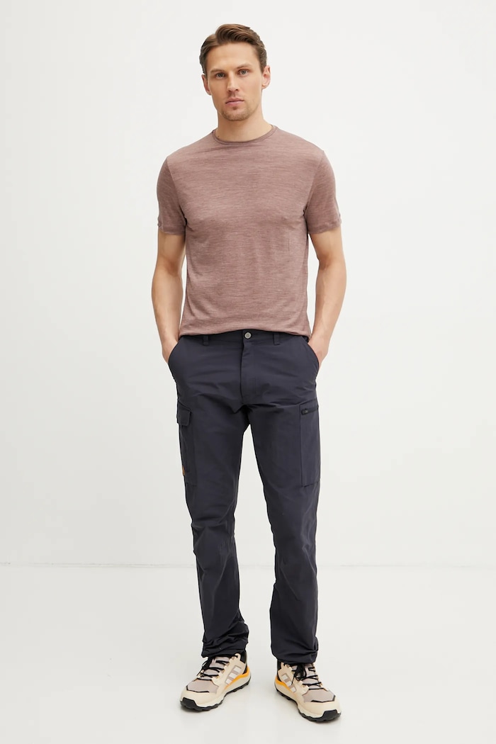 Icebreaker tricou sport Merino Blend 125 Cool-Lite Sphere IB0A56ZM0BW1 maro SS25
