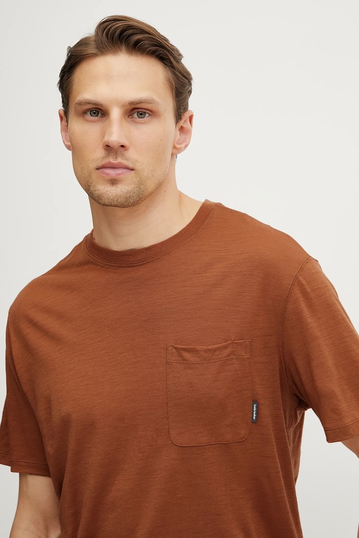 Icebreaker t-shirt sportowy Merino 150 Tech Lite pomarańczowy IB0A56WH0B01