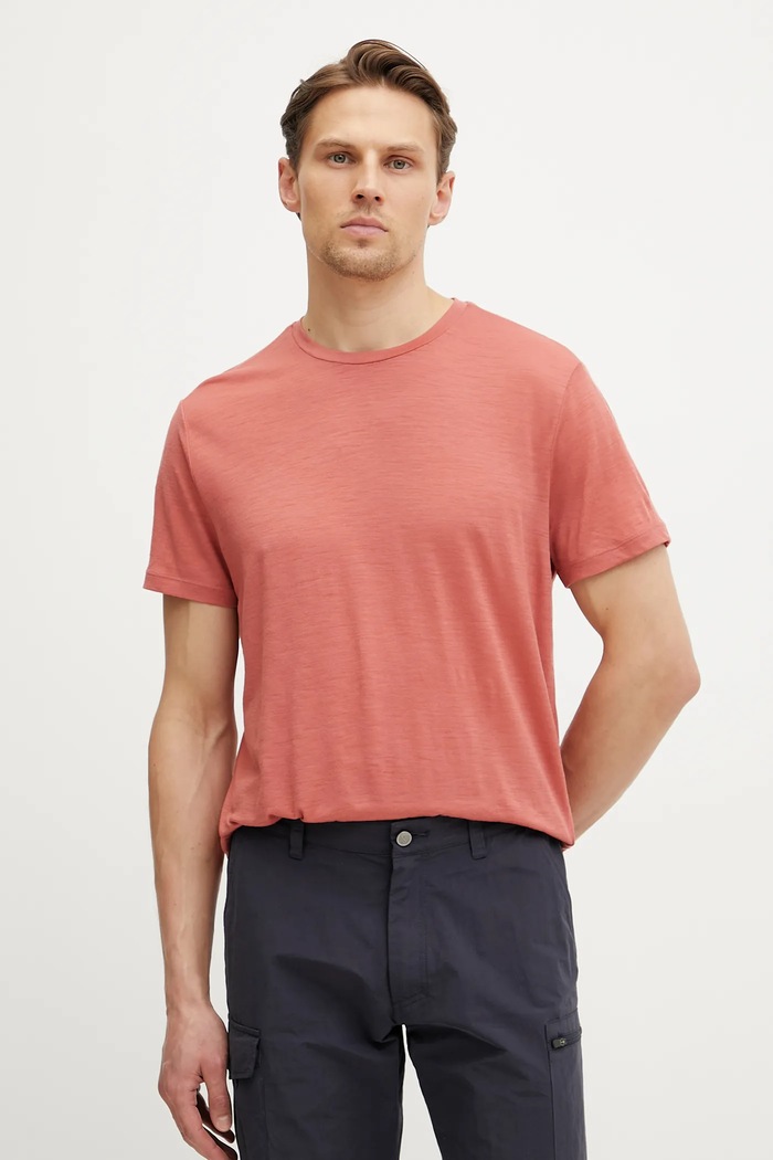 Icebreaker t-shirt sportowy Merino 150 Tech Lite regular pomarańczowy IB0A56WL0B61