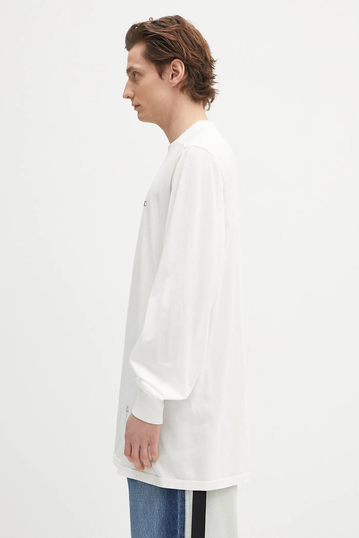 Bavlněné tričko s dlouhým rukávem Rick Owens DRKSHDW Jumbo Ls T DU01E3261.RNEP5 bílá SS25