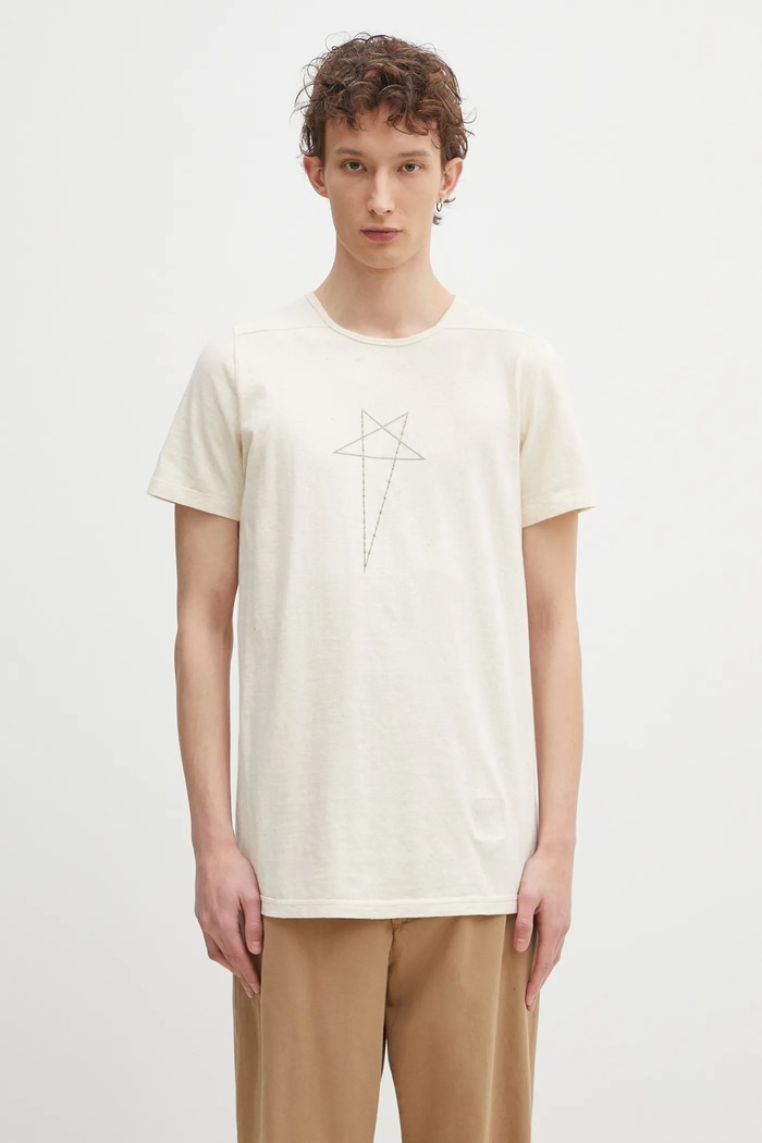 Rick Owens cotton t-shirt Level T regular beige DU01E3250.RNNP3P