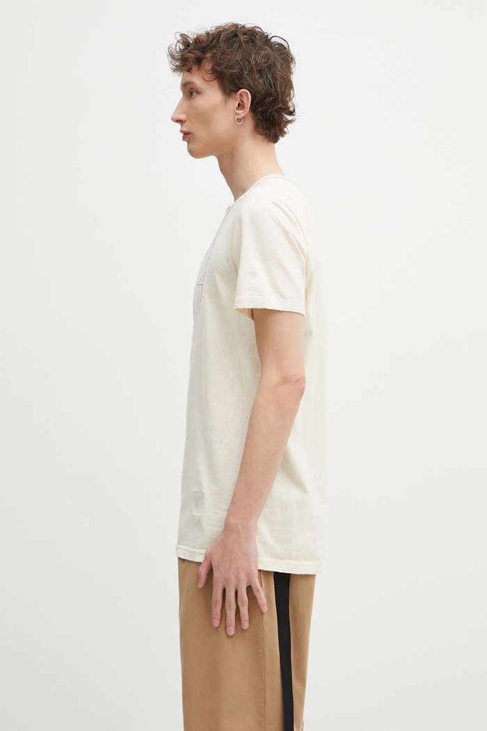 Rick Owens cotton t-shirt Level T DU01E3250.RNNP3P beige SS25