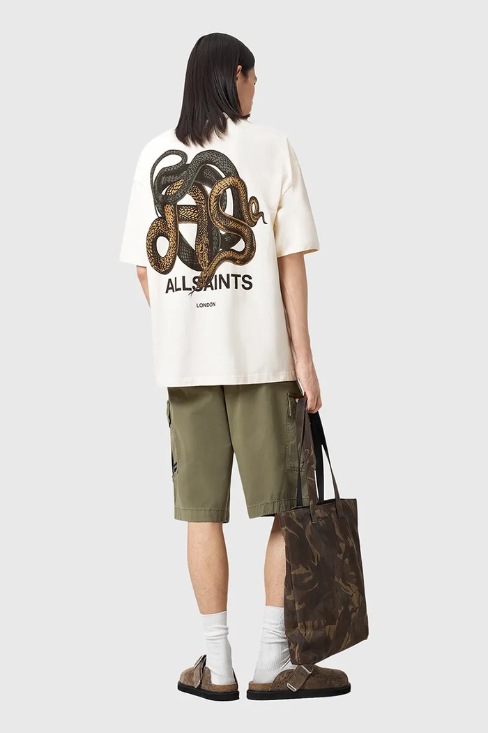 Βαμβακερό μπλουζάκι AllSaints RETICULATE M009PC