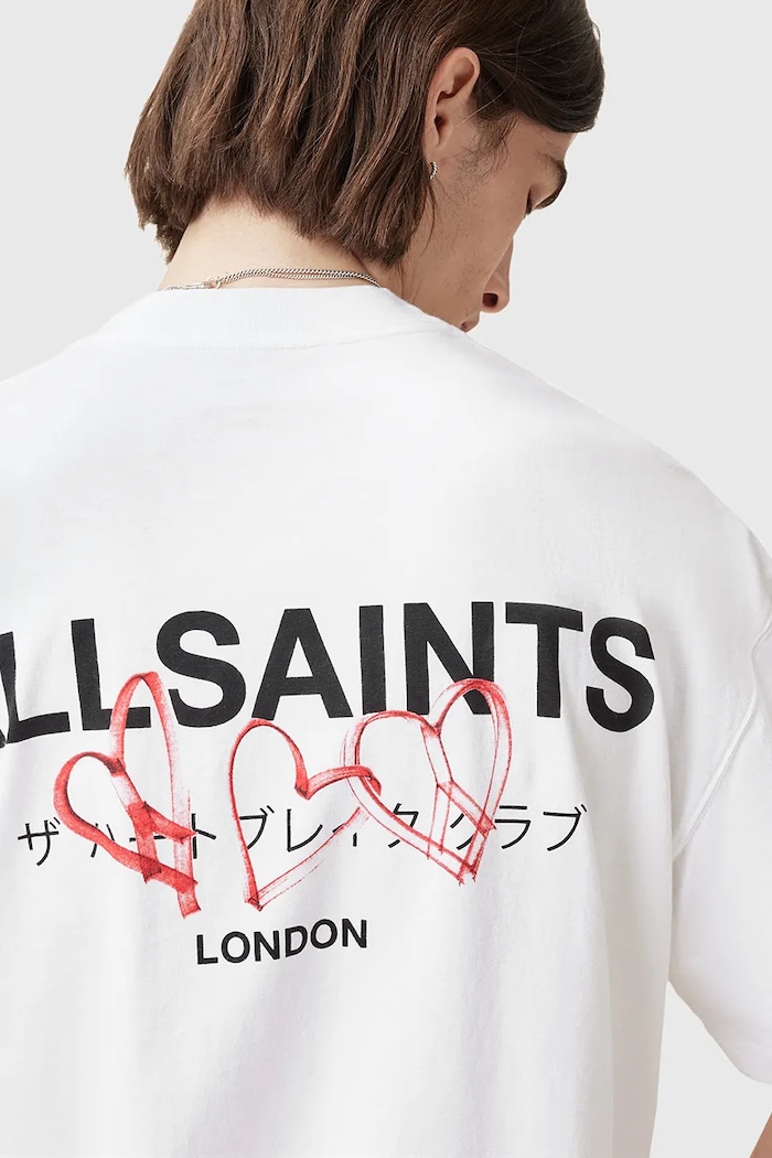 Ρούχα Βαμβακερό μπλουζάκι AllSaints AMORE M010PC λευκό