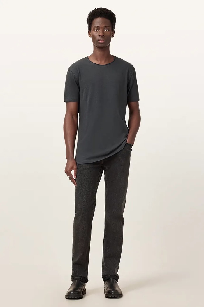 Odzież AllSaints T-shirt męski bawełniany FIGURE M025JB szary