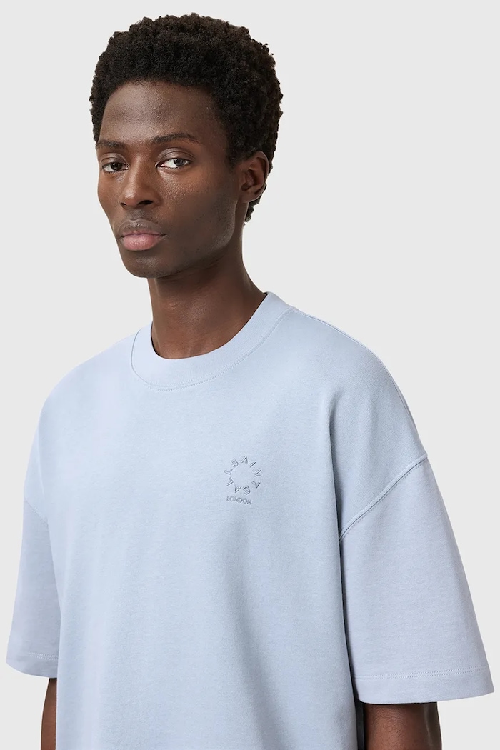 Памучна тениска AllSaints HAVEN M029JC син AA00