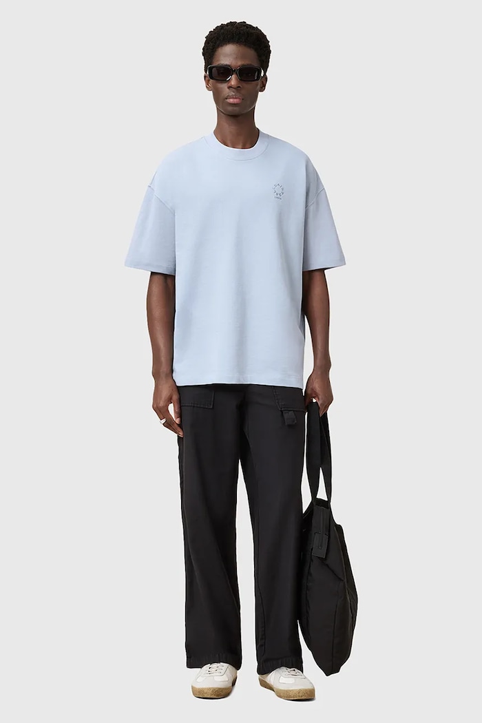 Памучна тениска AllSaints HAVEN син M029JC