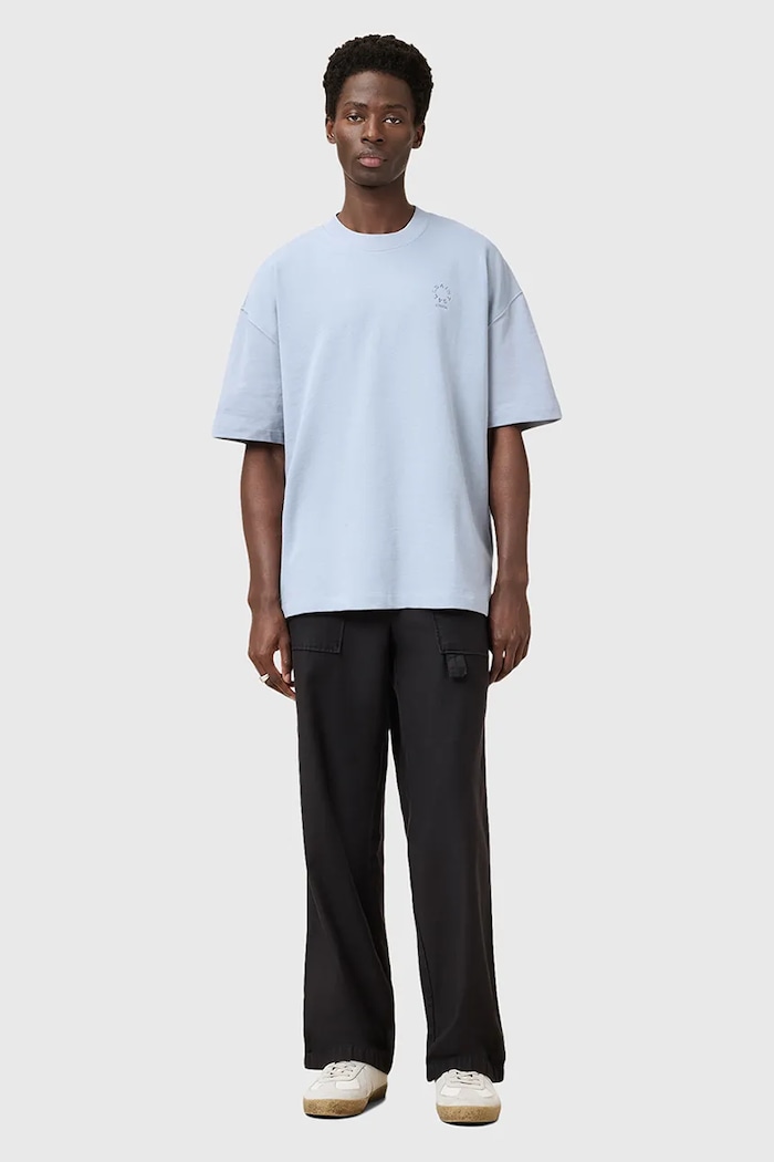 Памучна тениска AllSaints HAVEN M029JC син