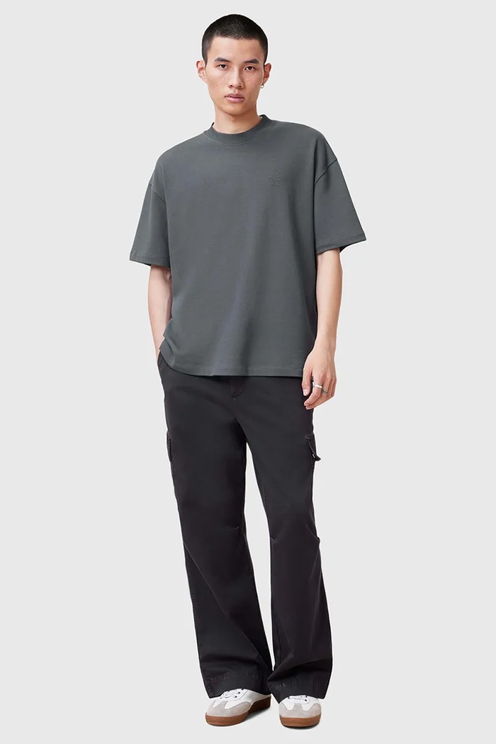 Pamučna majica AllSaints HAVEN M029JC siva