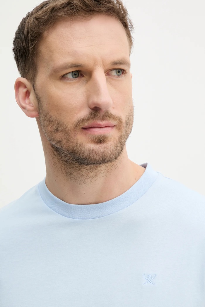 Hackett London t-shirt bawełniany niebieski HM500881