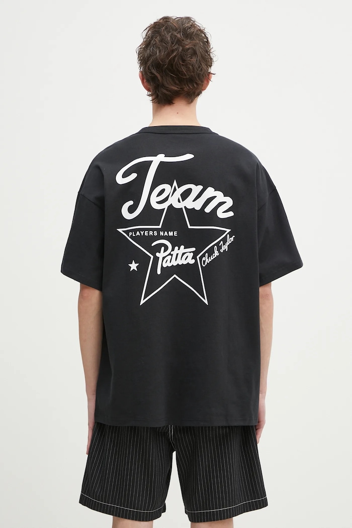 Ρούχα Βαμβακερό μπλουζάκι Converse Converse x Patta Gold Standard TShirt 10028296A02 μαύρο