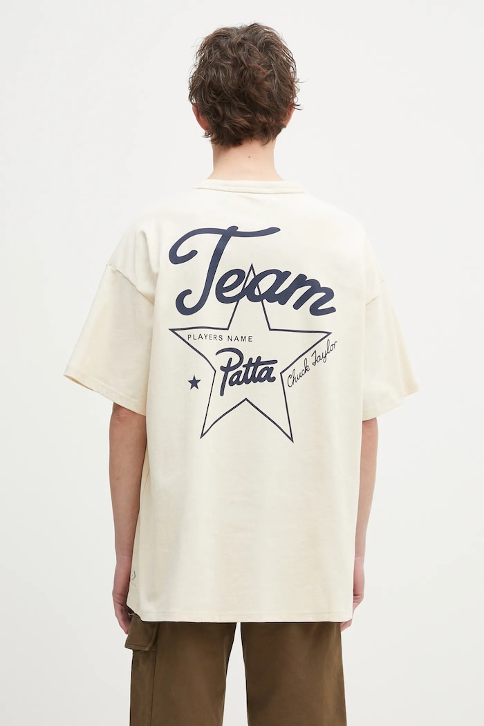 Ρούχα Βαμβακερό μπλουζάκι Converse Converse x Patta Gold Standard TShirt 10028296A01 μπεζ