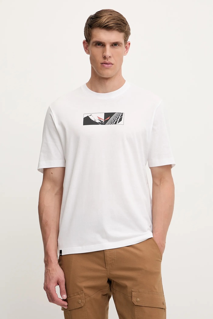 Odzież Salewa t-shirt sportowy Eagle Hybrid Loose 00.0000029106 biały