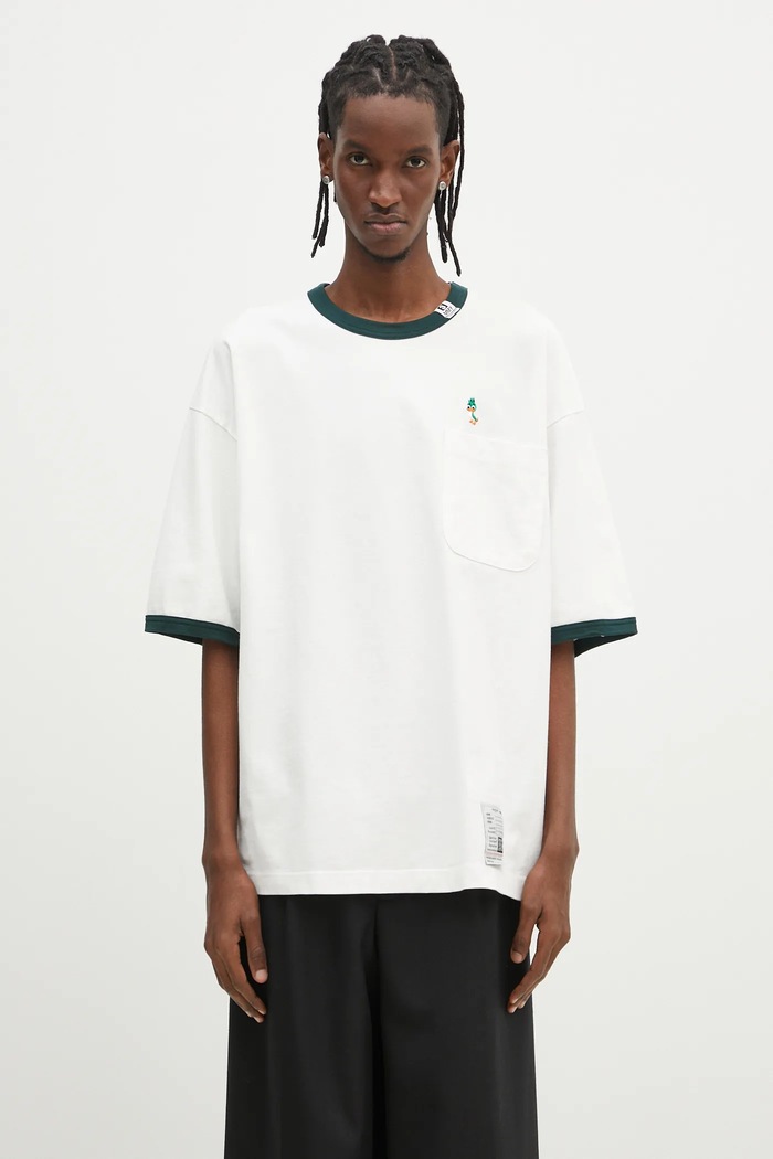 Одежда Хлопковая футболка Maison MIHARA YASUHIRO Leon Embroidery Tee J14TS771 белый