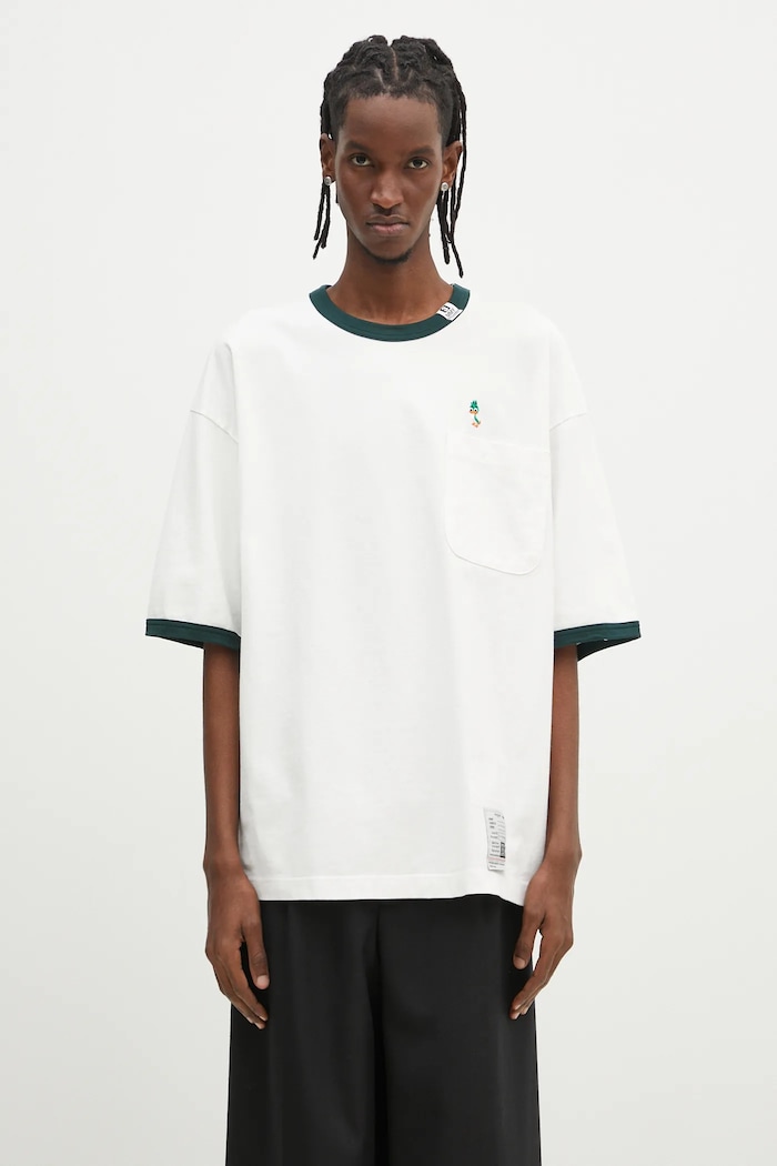 Одежда Хлопковая футболка Maison MIHARA YASUHIRO Leon Embroidery Tee J14TS771 белый