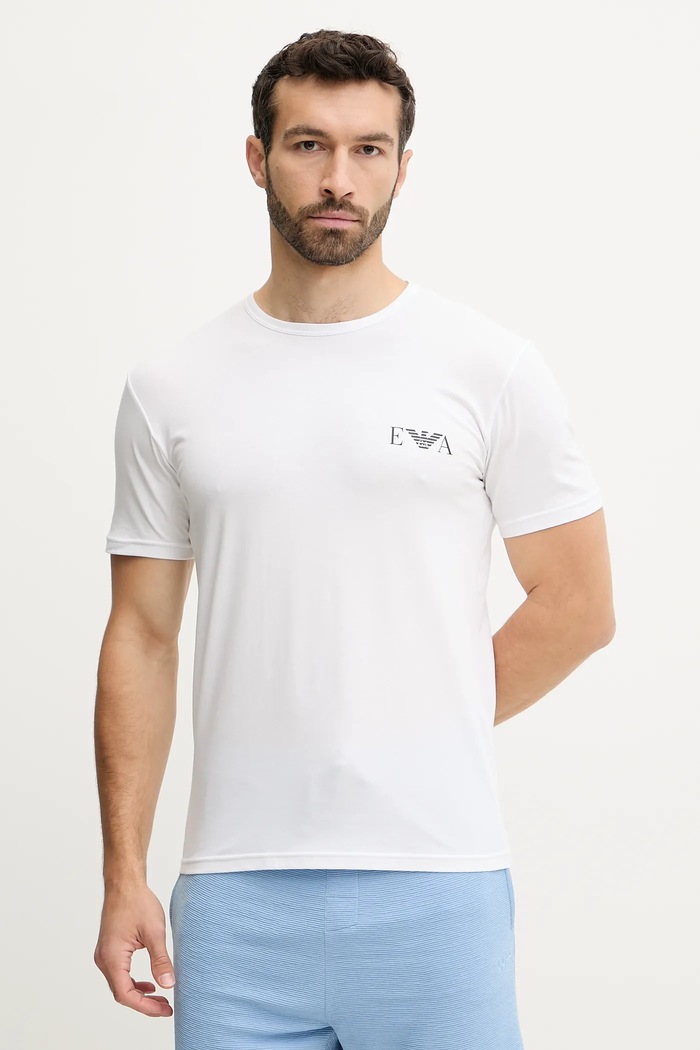 Emporio Armani Underwear póló otthoni viseletre 2 db elasztánnal fehér EM001849.AF10778