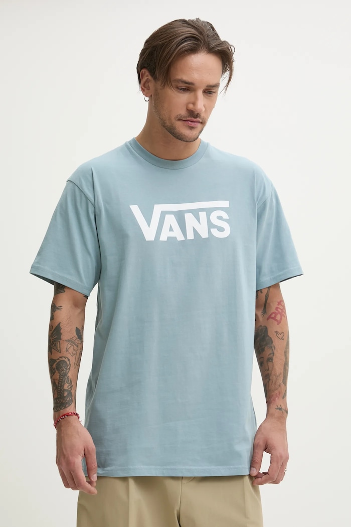 Vans tricou din bumbac gri VN000GGGCFL1