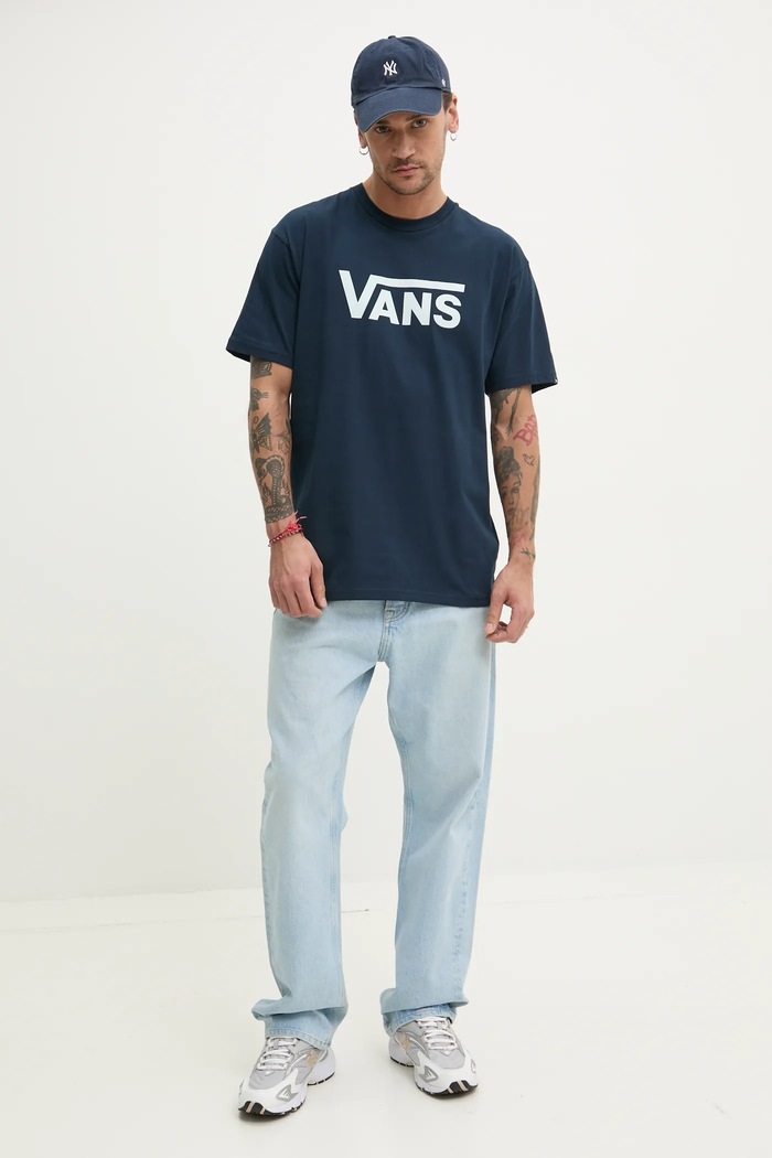 Vans tricou din bumbac VN000GGGEB41 bleumarin SS25