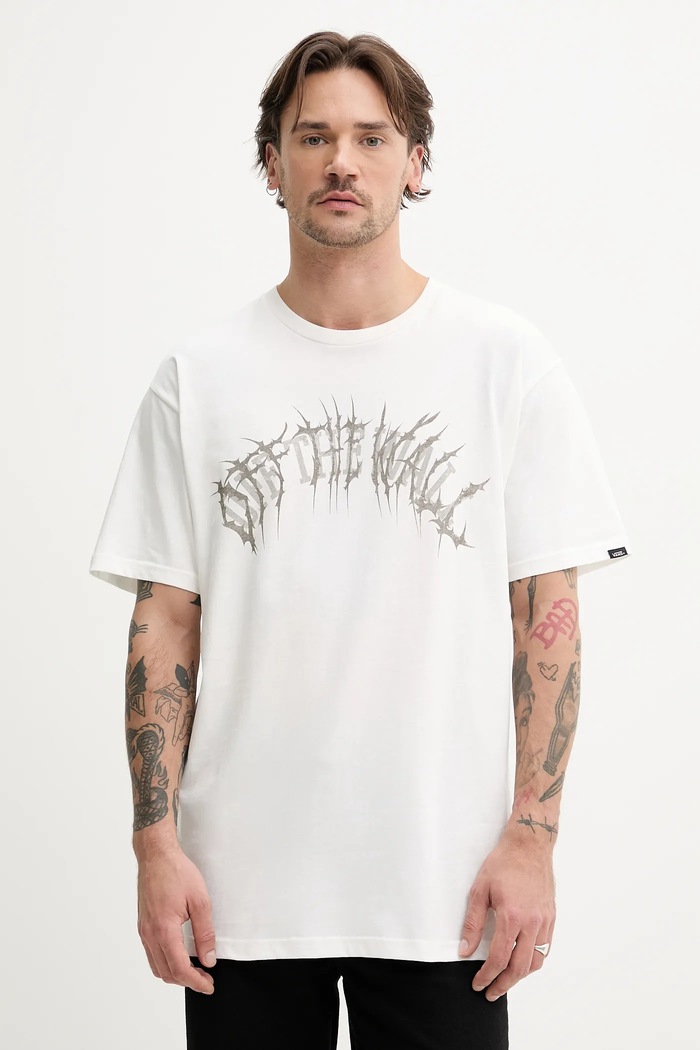 Vans tricou din bumbac print alb VN000M47FS81