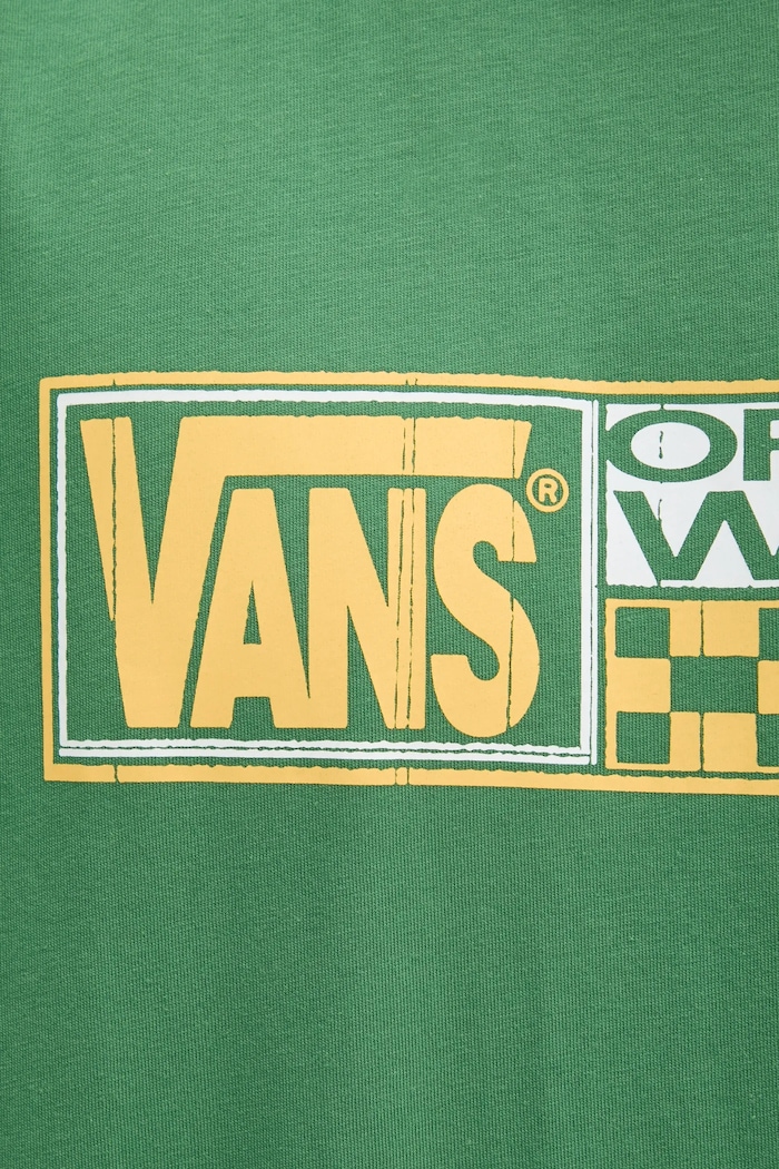 Памучна тениска Vans VN000NHMBR11 зелен