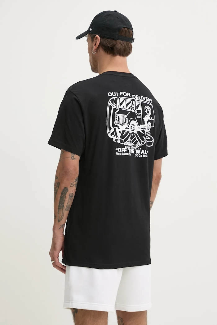 Ρούχα Βαμβακερό μπλουζάκι Vans VN000NHPBLK1 μαύρο