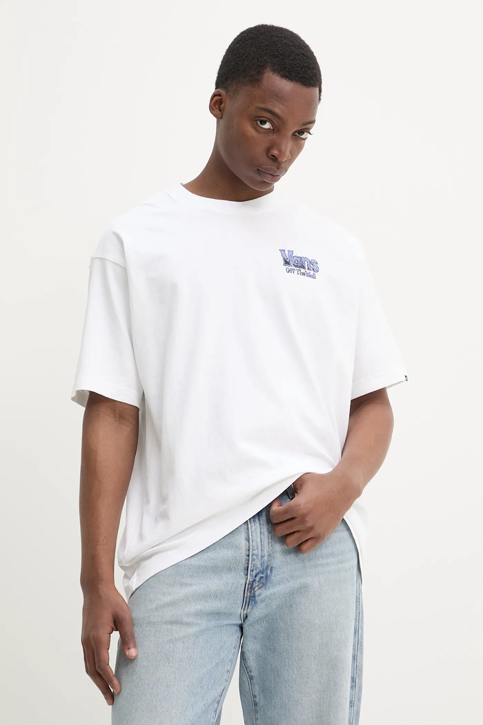 Îmbrăcăminte Vans tricou din bumbac VN000NWNWHT1 alb