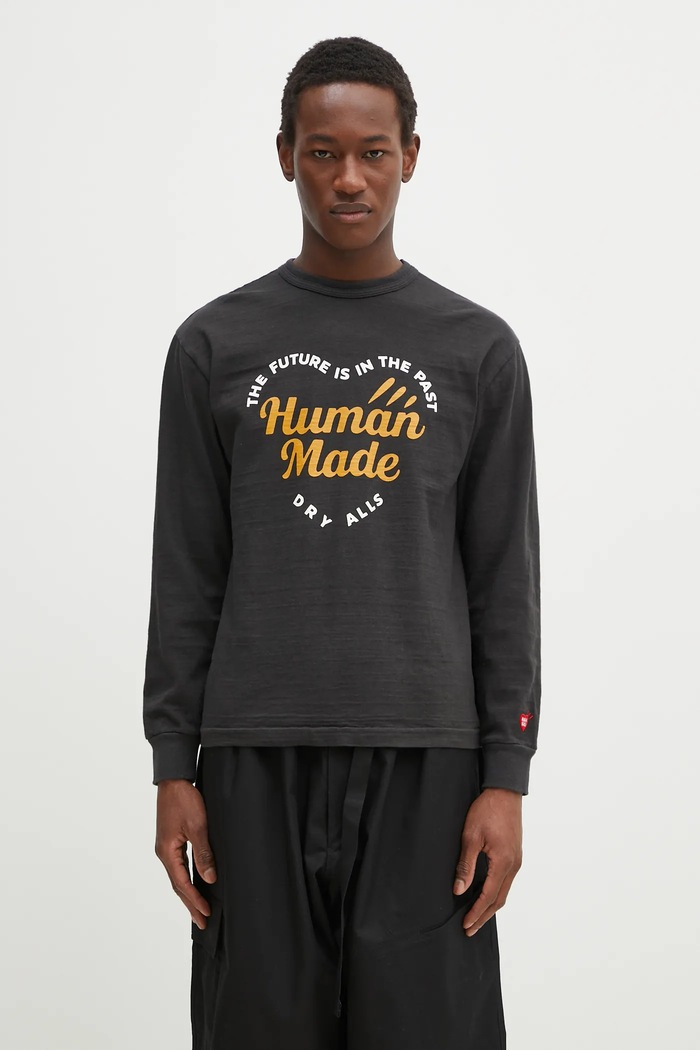 Human Made longsleeve din bumbac Graphic L/S T-Shirt print negru HM29CS019