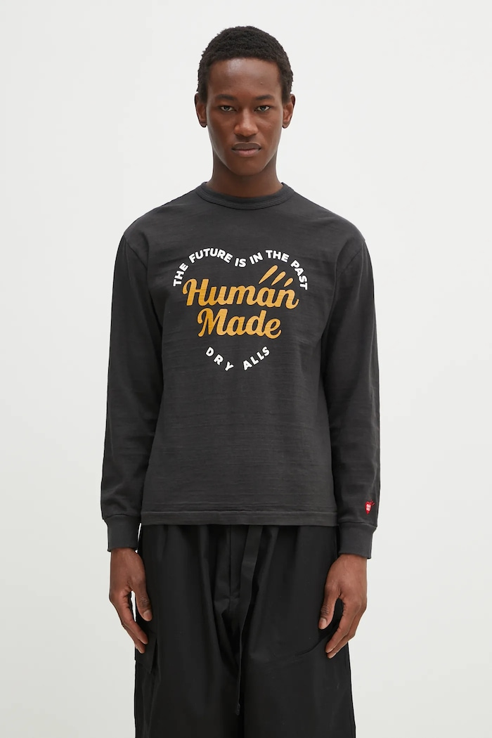 Human Made longsleeve din bumbac Graphic L/S T-Shirt print negru HM29CS019