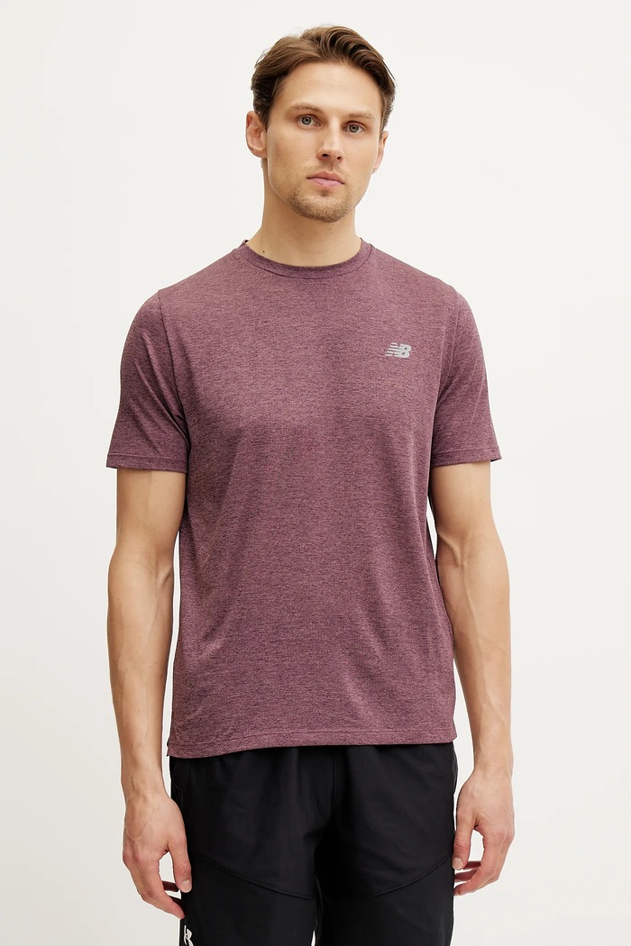 New Balance t-shirt do biegania Athletics pozostałe fioletowy MT41253FDP