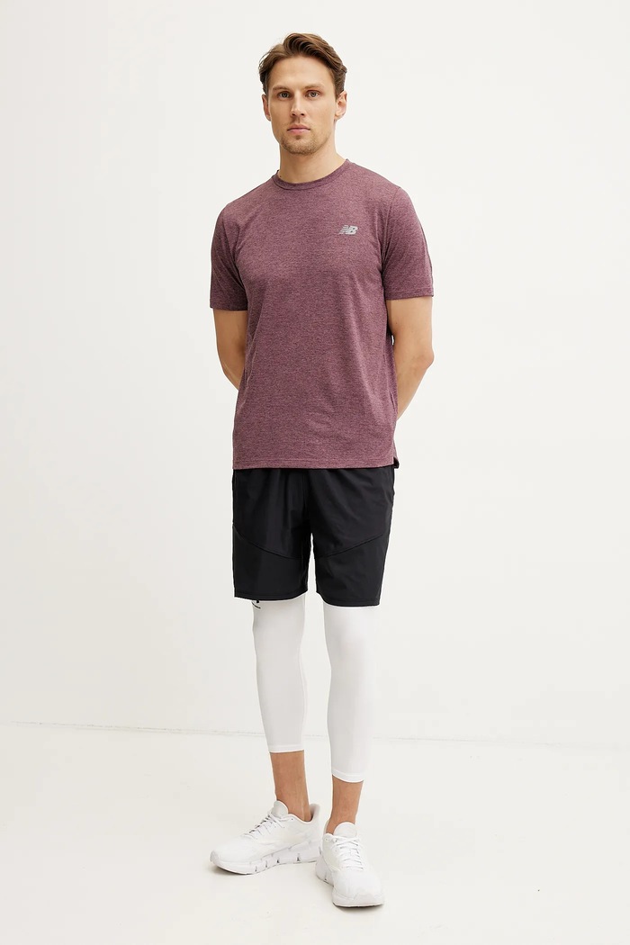 New Balance t-shirt do biegania Athletics MT41253FDP fioletowy SS25