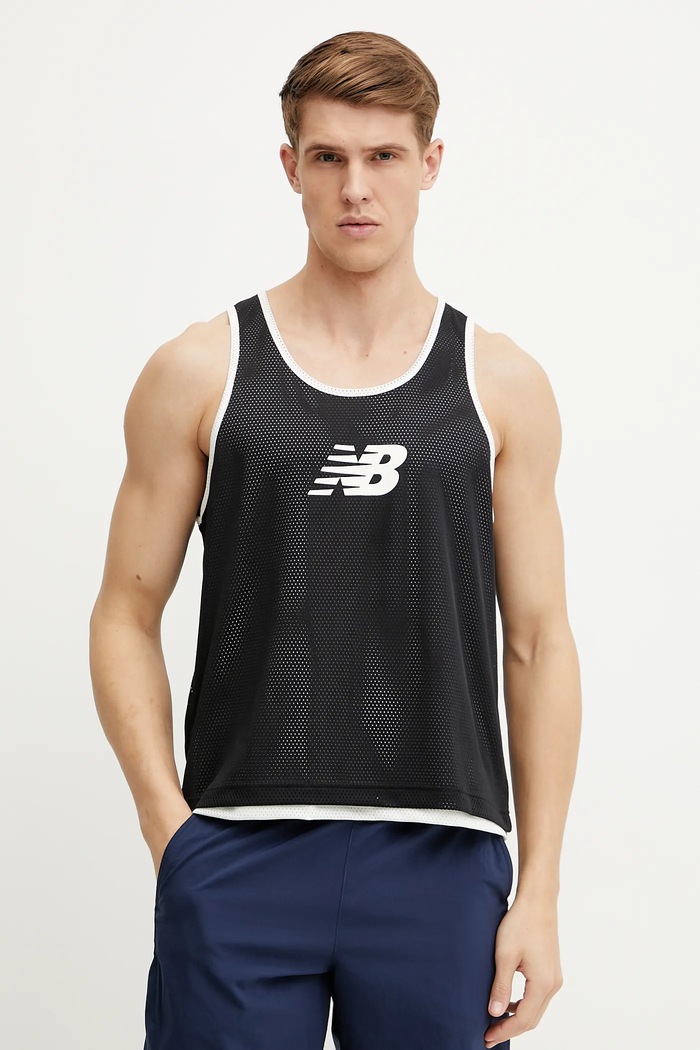 New Balance Tricou de antrenament cu două fețe MT51608BK negru SS25