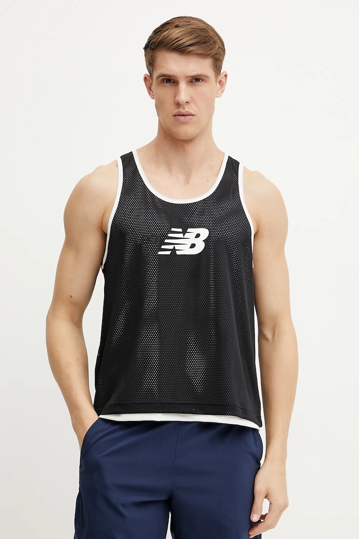 New Balance Tricou de antrenament cu două fețe MT51608BK negru SS25