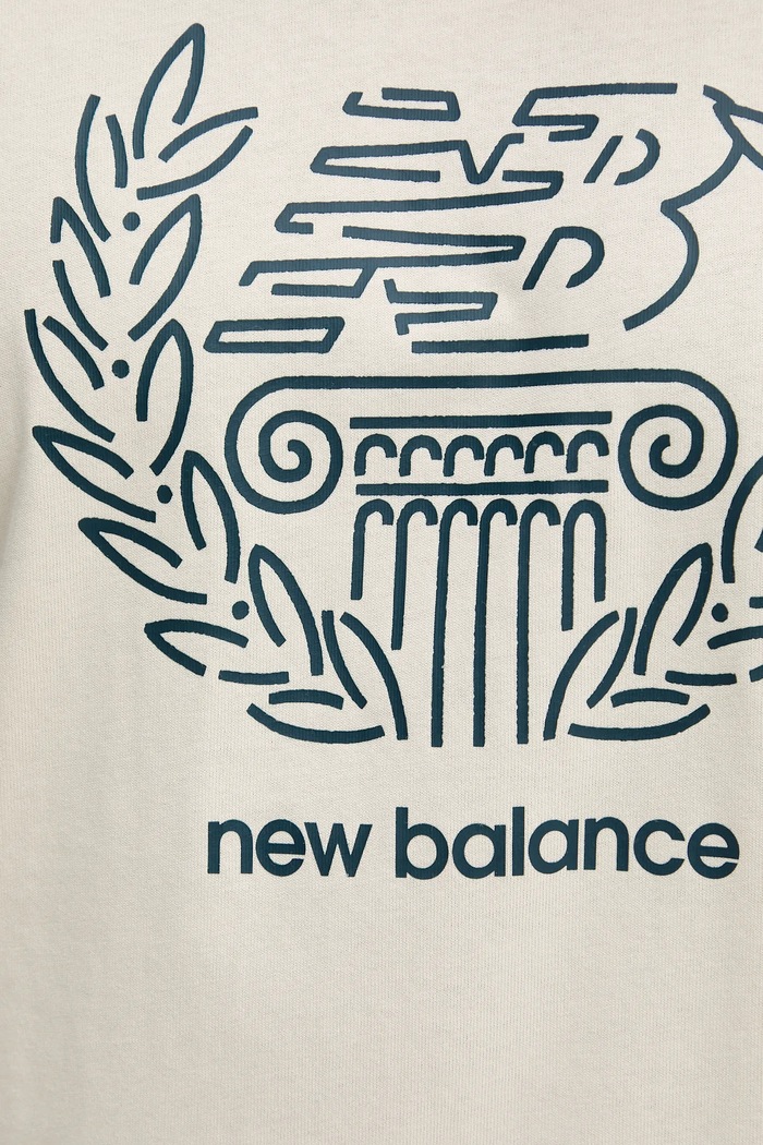 Bavlněné tričko New Balance MT51974LIN béžová