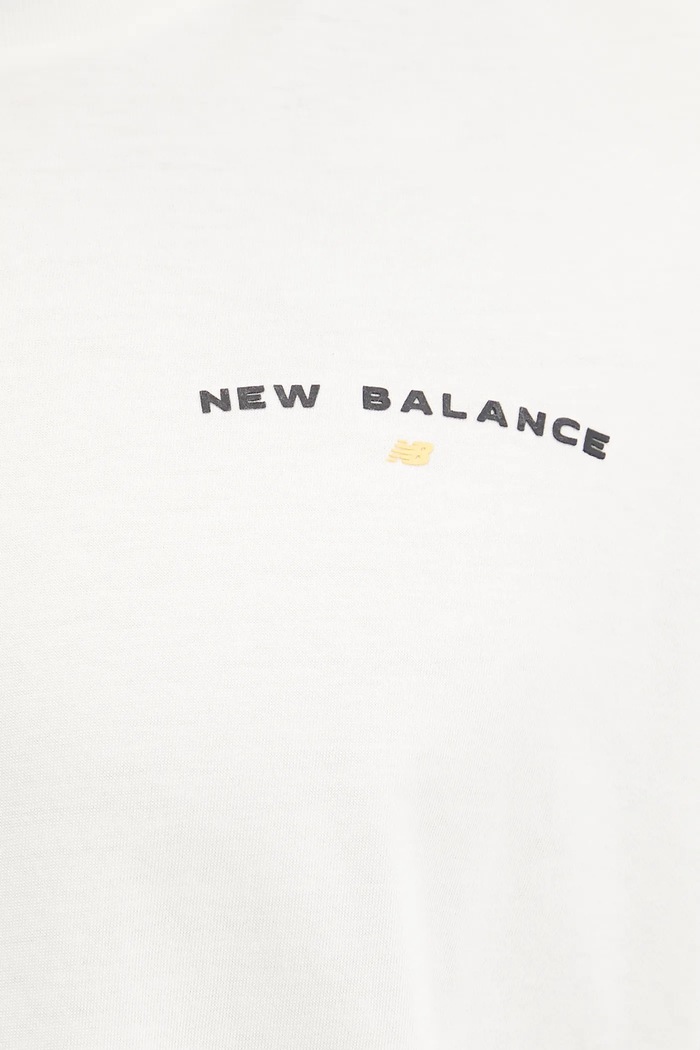 Bavlněné tričko New Balance MT51507SST béžová