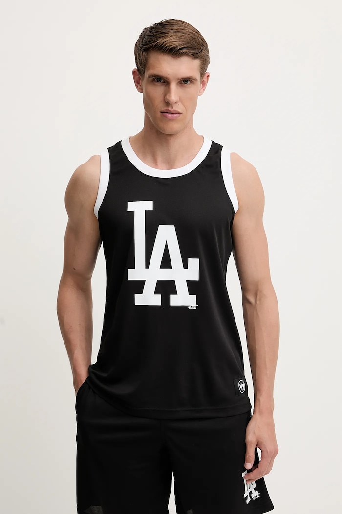 47 brand t-shirt MLB LA Dodgers nyomtatásos fekete BB012PMAREX657808JK