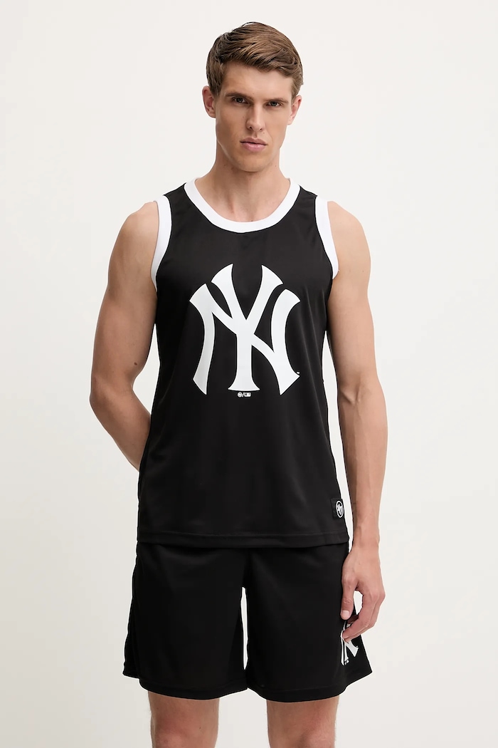 47 brand t-shirt MLB New York Yankees nyomtatásos fekete BB017PMAREX657554JK