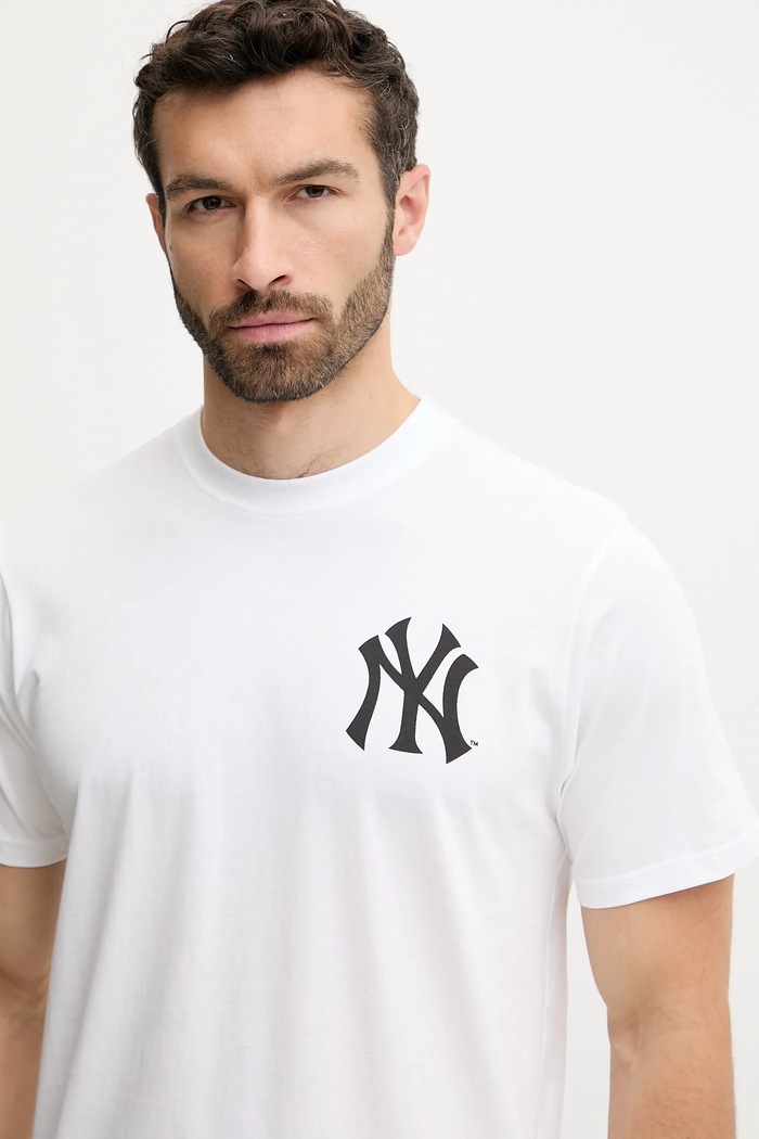 Bavlněné tričko 47 brand MLB New York Yankees bílá BB017TMBECT657649WW
